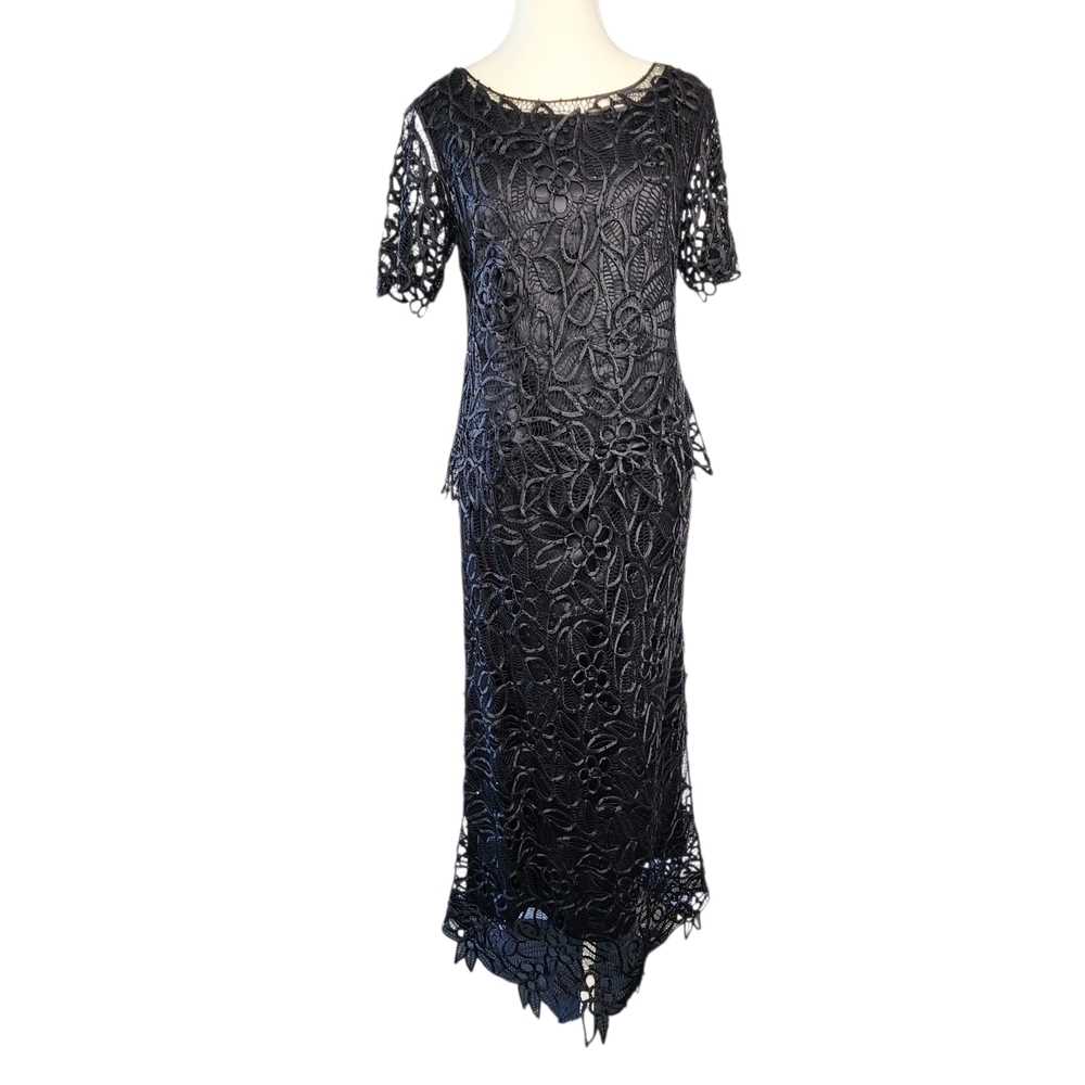 Vintage Silken Poetry 100% Silk Hand Crocheted Beaded Lace Maxi Skirt & Top Set - Picture 12 of 16